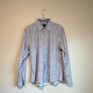 Stylish Light Blue Floral Men's Casual Shirt